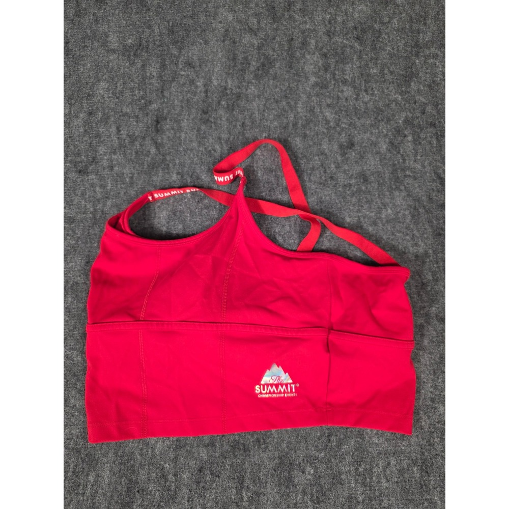 Womens Sports Bra Large Red The Summit Cheer Longline Strappy Varsity Spirit